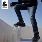 잭 존스 가을과 여름 청바지 남성 슬림 작은 다리 바지 고 신축성 바지 워시 캐주얼 블루 바지 남성용의 그림