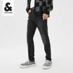 잭 존스 겨울 새로운 남성용 스트리트 조류 쿨 백 슬림 스트레치 편안한 청바지 바지 남자의 그림
