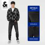 잭 존스 겨울 새로운 남성용 스트리트 조류 쿨 백 슬림 스트레치 편안한 청바지 바지 남자의 그림