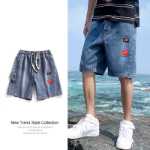 데님 반바지 남성용 여름 얇은 섹션 외부 5 분 바지 느슨한 다용도 캐주얼 바지 바지 남성 트렌드의 그림