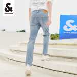 잭 존스 시원한 느낌 청바지 남성 여름 편안한 스트레치 작은 다리 연필 바지 조류 남성 바지 슬림 바지의 그림