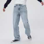 갭 남성 봄 코튼 루즈 와이드 레그 스트레이트 레그 베이직 청바지 462864 아메리칸 캐주얼 팬츠의 그림