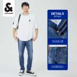 잭 존스 청바지 남성 스트레이트 스트레치 워싱 잘 생긴 블루 팬츠 트렌드 봄 섹션 남성 팬츠 라지 사이즈의 그림