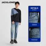 잭존스 잭존스 봄 남성 트렌디 루즈 캐주얼 편안한 워터 스트레이트 워시 청바지 221132087의 그림