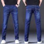 가을과 겨울 패딩 청바지 남성용 느슨한 스트레이트 봄과 가을 다용도 작업용 남성용 작업 바지 저렴한 스트레치 바지의 그림