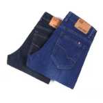 가을과 겨울 패딩 청바지 남성용 느슨한 스트레이트 봄과 가을 다용도 작업용 남성용 작업 바지 저렴한 스트레치 바지의 그림