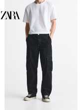 ZARA 여름 신상 남성용 아메리칸 하이 스트리트 스트레이트 워크 스타일 청바지 5862404 800의 그림