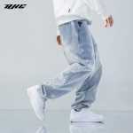 BJHG 무모한 가을 미국 시니어 감각 데님 청바지 아들 남성 조류 느슨한 큰 사이즈 스트레이트 캐주얼 팬츠의 그림