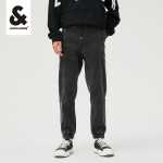 잭 존스 2022 가을과 겨울 남성용 편안한 느슨한 잘 생긴 청바지 드로 스트링 바지 남성용 새로운 조류의 그림