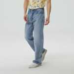 갭 남성 가을 새로운 아메리칸 패션 루즈 와이드 레그 청바지 543848 그라인딩 화이트 스트레이트 팬츠의 그림