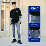 잭존스 잭존스 봄 남성 슬림 테이퍼드 스트레치 라이크라 에코 패브릭 청바지 221332065의 그림