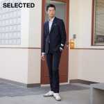 남성 슬림 울 비즈니스 정장의 그림