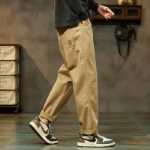 바지 남성용 모델 2023 조수 느슨한 스트레이트 작업 바지 남성용 봄과 가을 아메리칸 느슨한 와이드 레그 캐주얼 바지의 그림