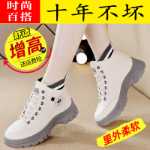 가죽 하이 탑 여성  신발의 그림