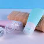 부채꼴 실리콘 호스 디스펜서 병 화장품 로션 바디 밀크 여행용 샘플 세트 병 38ml60ml90ml의 그림