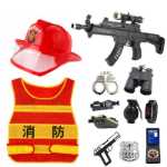 어린이 작은 경찰 장난감 세트 검은 고양이 보안관 모자 소년 특수 부대 야외 SWAT 장비 장난감 총의 그림