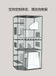 파노라마 투명 고급 고양이 빌라 비 나무 고양이 케이지 아크릴 고양이 캐비닛 비 유리 자동 쓰레기통을 넣을 수 있습니다.의 그림