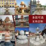 돌 분수 대형 유럽 야외 안뜰 흐르는 물 풍수 공 대리석 물 그릇 풍경 빌라 물 특징 장식품의 그림