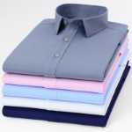 대나무 섬유 셔츠 편안한 비철 비즈니스 남성 셔츠 선호되는 남성용 편안한 캐주얼 긴팔 남성 셔츠의 그림