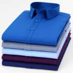 대나무 섬유 셔츠 편안한 비철 비즈니스 남성 셔츠 선호되는 남성용 편안한 캐주얼 긴팔 남성 셔츠의 그림