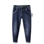 남성 청바지 가을 스트레이트 스트레치 청바지 남성 모델 남성 청바지 느슨한 청바지 남성 도매의 그림