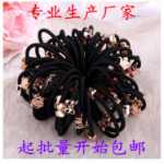 만화 금 구슬 수제 헤어 서클 헤어 액세서리 헤어 로프 헤어 타이 가죽 밴드 기하학적 작은 선물 머리 액세서리 도매의 한국어 버전의 그림