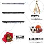 스포츠 장비 보관 랙, 벽걸이 형 차고 공 보관 랙, 후크가있는 농구 축구 배구 보관 랙의 그림