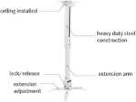 프로젝터 브래킷 프로젝터 행거 프로젝터 홈 행거 벽걸이 천장 행거 텔레스코픽의 그림