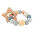 아기 젖꼭지 팔찌 너도밤나무 실리콘 구슬 젖꼭지 아기 딸랑이 유모차 액세서리 장난감 아기 제품의 그림