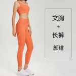 크로스 바디 요가 의류 정장 여성 누드 피트니스 의류 정장 여성 운동 의류 정장의 그림