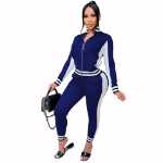 AL129 아마존 독립 방송국 유럽과 미국 여성 자켓 정장 스포츠웨어 투피스 러닝복 코트 가을과 겨울의 그림