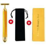 골드 바 진동 유럽 표준 24K 전기 얼굴 마사지 뷰티 바 홈 뷰티 기기 화장품 선물 스팟의 그림