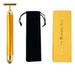 골드 바 진동 유럽 표준 24K 전기 얼굴 마사지 뷰티 바 홈 뷰티 기기 화장품 선물 스팟의 그림