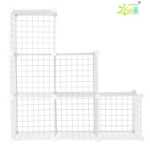 DIY 선반 현대 간단한 조합 보관 거실 책장 책장 수납 주최자 철 메쉬 접이식 옷장의 그림