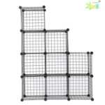 DIY 선반 현대 간단한 조합 보관 거실 책장 책장 수납 주최자 철 메쉬 접이식 옷장의 그림