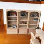 1:12 미니어처 인형 집 인형 집 연구 장식 배아 트리플 책장은 DIY 셀프 페인팅이 가능합니다.의 그림