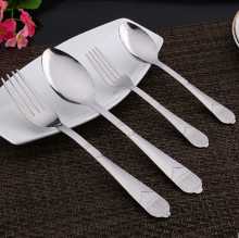 스테인레스 스틸 수저 숟가락과 포크 가정용 주방 어린이 밥 숟가락 수프 숟가락 스테인레스 스틸 수저 세트 도매의 그림