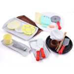 대량 수저 액세서리 수저 액세서리 주방 장난감 그릇 젓가락 접시 둥근 칼 주걱 식사 주방 용품 피자 도구의 그림