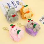 입체 만화 인형 봉제 열쇠 고리 자동차 열쇠 액세서리 미니 지갑 귀여운 동전 지갑 선물의 그림