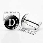 알파벳 26 글자 커프스 단추 금속 시간 보석 프랑스 셔츠 장식 남성 의류 보석 선물의 그림