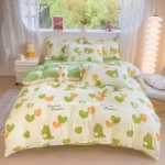 새로운 연삭 양모 4 피스 세트 간단한면 모자 모델 침구 작은 신선한 침대 시트 이불 커버 3 피스 세트 도매의 그림