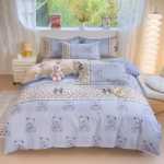 새로운 연삭 양모 4 피스 세트 간단한면 모자 모델 침구 작은 신선한 침대 시트 이불 커버 3 피스 세트 도매의 그림