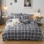 새로운 연삭 양모 4 피스 세트 간단한면 모자 모델 침구 작은 신선한 침대 시트 이불 커버 3 피스 세트 도매의 그림