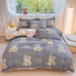 새로운 연삭 양모 4 피스 세트 간단한면 모자 모델 침구 작은 신선한 침대 시트 이불 커버 3 피스 세트 도매의 그림