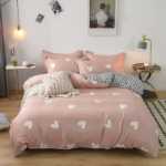 새로운 연삭 양모 4 피스 세트 간단한면 모자 모델 침구 작은 신선한 침대 시트 이불 커버 3 피스 세트 도매의 그림