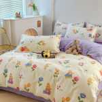 작은 신선한 침대 시트 이불 커버 기숙사 3 피스 침구 도매의 간단한면 브러시 4 피스 세트 두꺼운 모델의 그림