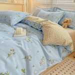 작은 신선한 침대 시트 이불 커버 기숙사 3 피스 침구 도매의 간단한면 브러시 4 피스 세트 두꺼운 모델의 그림