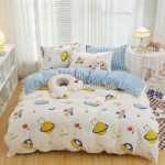 작은 신선한 침대 시트 이불 커버 기숙사 3 피스 침구 도매의 간단한면 브러시 4 피스 세트 두꺼운 모델의 그림