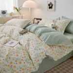 작은 신선한 침대 시트 이불 커버 기숙사 3 피스 침구 도매의 간단한면 브러시 4 피스 세트 두꺼운 모델의 그림