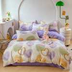 작은 신선한 침대 시트 이불 커버 기숙사 3 피스 침구 도매의 간단한면 브러시 4 피스 세트 두꺼운 모델의 그림